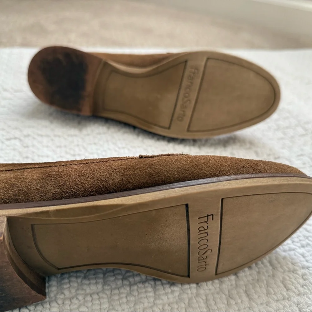 Franco Sarto Tan Suede Tassel Loafers - Picture 3 of 3